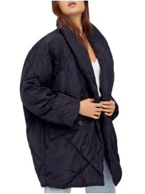 Free People Ella Puffer Black Small